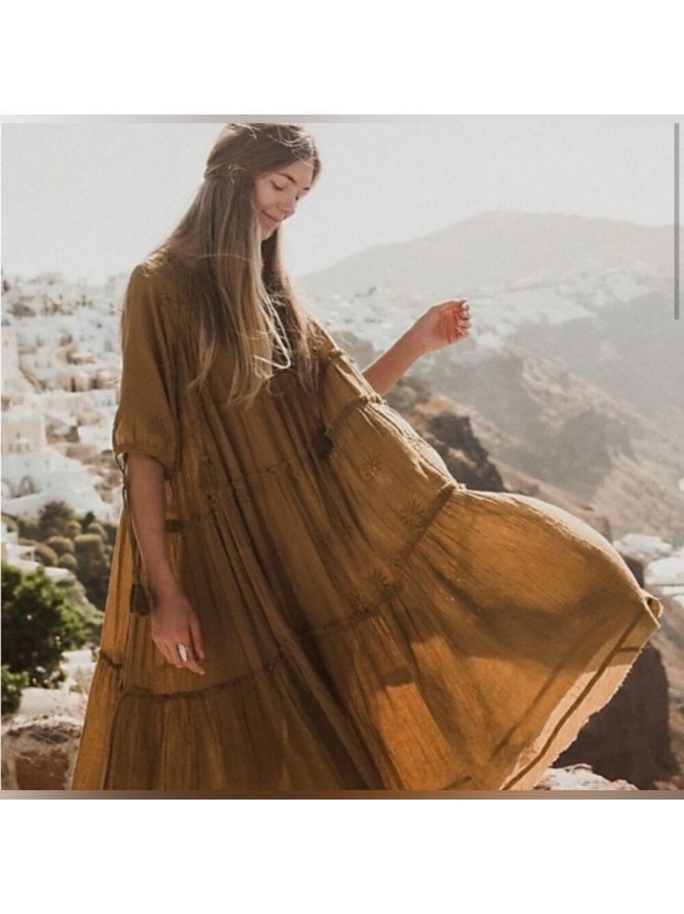 Free People Celestial Skies BoHo Festival Gauzy Summer Beachy Dress Tassels S